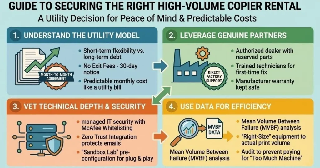Guide to securing the right high-volume Copier Rental Cost in Augusta, focusing on McAfee Whitelisting, Zero Trust, and Sandbox Lab pre-configuration.